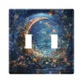 thumbnail image 1 of Yayeee Toggle Light Switch Wall Plate 2-Gang 4.56"x4.48" Decorative Outlet Cover, Crystal Moon, 1 of 7