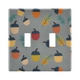 thumbnail image 1 of Yayeee Toggle Light Switch Wall Plate 2-Gang 4.56"x4.48" Decorative Outlet Cover, Cute Acorns Pattern, 1 of 7