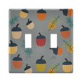thumbnail image 1 of Yayeee Toggle Light Switch Wall Plate 2-Gang 4.56"x4.48" Decorative Outlet Cover, Cute Acorns Pattern, 1 of 7