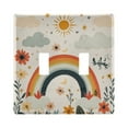 thumbnail image 1 of Yayeee Toggle Light Switch Wall Plate 2-Gang 4.56"x4.48" Decorative Outlet Cover, Cute Rainbow, 1 of 7