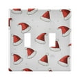 thumbnail image 1 of Yayeee Toggle Light Switch Wall Plate 2-Gang 4.56"x4.48" Decorative Outlet Cover, Cute Santa Hats Pattern, 1 of 7