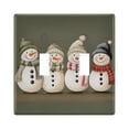 thumbnail image 1 of Yayeee Toggle Light Switch Wall Plate 2-Gang 4.56"x4.48" Decorative Outlet Cover, Cute Snowmen, 1 of 7