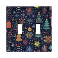 thumbnail image 1 of Yayeee Toggle Light Switch Wall Plate 2-Gang 4.56"x4.48" Decorative Outlet Cover, Dark Blue Christmas, 1 of 7