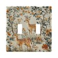 thumbnail image 1 of Yayeee Toggle Light Switch Wall Plate 2-Gang 4.56"x4.48" Decorative Outlet Cover, Deer Pattern, 1 of 7