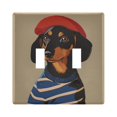 thumbnail image 1 of Yayeee Toggle Light Switch Wall Plate 2-Gang 4.56"x4.48" Decorative Outlet Cover, Dog Artist, 1 of 7