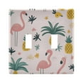 thumbnail image 1 of Yayeee Toggle Light Switch Wall Plate 2-Gang 4.56"x4.48" Decorative Outlet Cover, Flamingo Pattern, 1 of 7