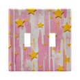 thumbnail image 1 of Yayeee Toggle Light Switch Wall Plate 2-Gang 4.56"x4.48" Decorative Outlet Cover, Flat Yellow Stars, 1 of 7