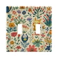 thumbnail image 1 of Yayeee Toggle Light Switch Wall Plate 2-Gang 4.56"x4.48" Decorative Outlet Cover, Floral Animals, 1 of 7