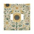 thumbnail image 1 of Yayeee Toggle Light Switch Wall Plate 2-Gang 4.56"x4.48" Decorative Outlet Cover, Floral Birds Pattern, 1 of 7