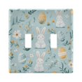 thumbnail image 1 of Yayeee Toggle Light Switch Wall Plate 2-Gang 4.56"x4.48" Decorative Outlet Cover, Floral Easter, 1 of 7