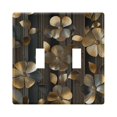 thumbnail image 1 of Yayeee Toggle Light Switch Wall Plate 2-Gang 4.56"x4.48" Decorative Outlet Cover, Floral Lines, 1 of 7