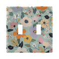 thumbnail image 1 of Yayeee Toggle Light Switch Wall Plate 2-Gang 4.56"x4.48" Decorative Outlet Cover, Floral Pattern, 1 of 7