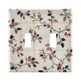 thumbnail image 1 of Yayeee Toggle Light Switch Wall Plate 2-Gang 4.56"x4.48" Decorative Outlet Cover, Floral Plaid, 1 of 7