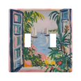 thumbnail image 1 of Yayeee Toggle Light Switch Wall Plate 2-Gang 4.56"x4.48" Decorative Outlet Cover, Floral Seaside, 1 of 7