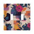 thumbnail image 1 of Yayeee Toggle Light Switch Wall Plate 2-Gang 4.56"x4.48" Decorative Outlet Cover, Flowers Pattern Style, 1 of 7
