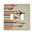 thumbnail image 1 of Yayeee Toggle Light Switch Wall Plate 2-Gang 4.56"x4.48" Decorative Outlet Cover, Flying Planes, 1 of 7