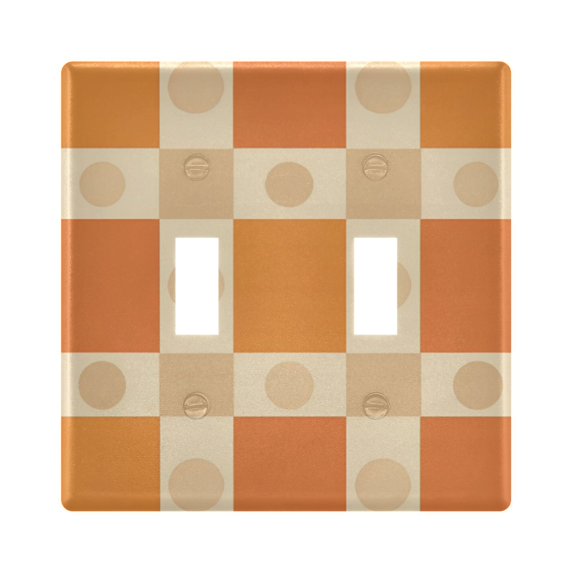 Yayeee Toggle Light Switch Wall Plate 2-Gang 4.56"x4.48" Decorative Outlet Cover, Geometric Pattern