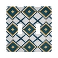 thumbnail image 1 of Yayeee Toggle Light Switch Wall Plate 2-Gang 4.56"x4.48" Decorative Outlet Cover, Gold Geometric Pattern, 1 of 7
