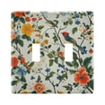 thumbnail image 1 of Yayeee Toggle Light Switch Wall Plate 2-Gang 4.56"x4.48" Decorative Outlet Cover, Green Floral Pattern, 1 of 7