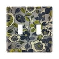 thumbnail image 1 of Yayeee Toggle Light Switch Wall Plate 2-Gang 4.56"x4.48" Decorative Outlet Cover, Green Floral, 1 of 7
