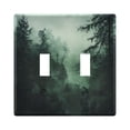 thumbnail image 1 of Yayeee Toggle Light Switch Wall Plate 2-Gang 4.56"x4.48" Decorative Outlet Cover, Green Forest, 1 of 7