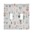 thumbnail image 1 of Yayeee Toggle Light Switch Wall Plate 2-Gang 4.56"x4.48" Decorative Outlet Cover, Green Garden Pattern, 1 of 7