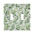 thumbnail image 1 of Yayeee Toggle Light Switch Wall Plate 2-Gang 4.56"x4.48" Decorative Outlet Cover, Green Leafy Pattern, 1 of 7