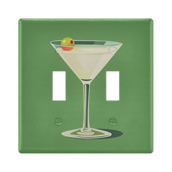 Yayeee Toggle Light Switch Wall Plate 2-Gang 4.56"x4.48" Decorative Outlet Cover, Green Lemon Juice