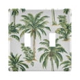 thumbnail image 1 of Yayeee Toggle Light Switch Wall Plate 2-Gang 4.56"x4.48" Decorative Outlet Cover, Green Palm Trees Pattern, 1 of 7