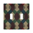 thumbnail image 1 of Yayeee Toggle Light Switch Wall Plate 2-Gang 4.56"x4.48" Decorative Outlet Cover, Green Tartan Pattern, 1 of 7