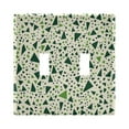 thumbnail image 1 of Yayeee Toggle Light Switch Wall Plate 2-Gang 4.56"x4.48" Decorative Outlet Cover, Green Triangles Pattern, 1 of 7