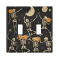 thumbnail image 1 of Yayeee Toggle Light Switch Wall Plate 2-Gang 4.56"x4.48" Decorative Outlet Cover, Halloween Dancing, 1 of 7