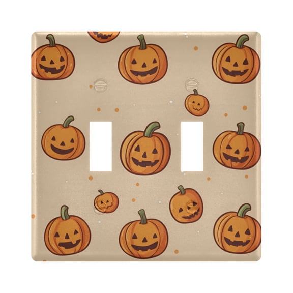 Yayeee Toggle Light Switch Wall Plate 2-Gang 4.56"x4.48" Decorative Outlet Cover, Halloween Pumpkins Pattern