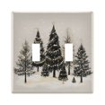 thumbnail image 1 of Yayeee Toggle Light Switch Wall Plate 2-Gang 4.56"x4.48" Decorative Outlet Cover, Hand Drawn Christmas Trees, 1 of 7