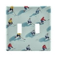 thumbnail image 1 of Yayeee Toggle Light Switch Wall Plate 2-Gang 4.56"x4.48" Decorative Outlet Cover, Ice Hockey, 1 of 7