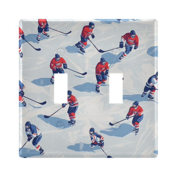 Yayeee Toggle Light Switch Wall Plate 2-Gang 4.56"x4.48" Decorative Outlet Cover, Ice Rink