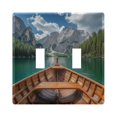 thumbnail image 1 of Yayeee Toggle Light Switch Wall Plate 2-Gang 4.56"x4.48" Decorative Outlet Cover, Lake, 1 of 7