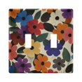 thumbnail image 1 of Yayeee Toggle Light Switch Wall Plate 2-Gang 4.56"x4.48" Decorative Outlet Cover, Large Colorful Flowers Pattern, 1 of 7