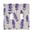 thumbnail image 1 of Yayeee Toggle Light Switch Wall Plate 2-Gang 4.56"x4.48" Decorative Outlet Cover, Lavender Pattern, 1 of 7