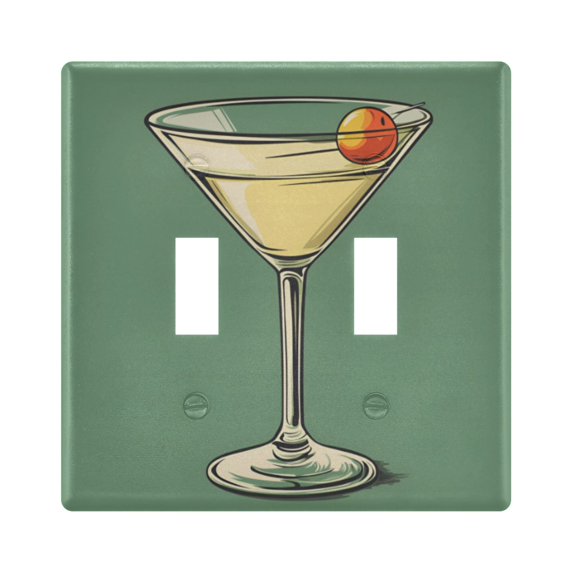 Yayeee Toggle Light Switch Wall Plate 2-Gang 4.56"x4.48" Decorative Outlet Cover, Lemon Glass