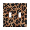 thumbnail image 1 of Yayeee Toggle Light Switch Wall Plate 2-Gang 4.56"x4.48" Decorative Outlet Cover, Leopard Pattern, 1 of 7