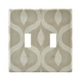 thumbnail image 1 of Yayeee Toggle Light Switch Wall Plate 2-Gang 4.56"x4.48" Decorative Outlet Cover, Light Brown Pattern, 1 of 7