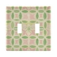 thumbnail image 1 of Yayeee Toggle Light Switch Wall Plate 2-Gang 4.56"x4.48" Decorative Outlet Cover, Light Green Geometric, 1 of 7