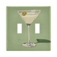 thumbnail image 1 of Yayeee Toggle Light Switch Wall Plate 2-Gang 4.56"x4.48" Decorative Outlet Cover, Light Green Martini, 1 of 7