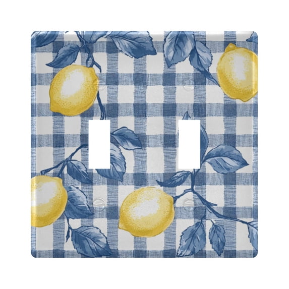 Yayeee Toggle Light Switch Wall Plate 2-Gang 4.56"x4.48" Decorative Outlet Cover, Light Lemon