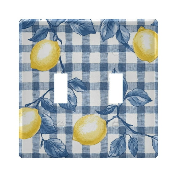 Yayeee Toggle Light Switch Wall Plate 2-Gang 4.56"x4.48" Decorative Outlet Cover, Light Lemon