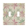 thumbnail image 1 of Yayeee Toggle Light Switch Wall Plate 2-Gang 4.56"x4.48" Decorative Outlet Cover, Light Pink Geometric, 1 of 7