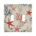 thumbnail image 1 of Yayeee Toggle Light Switch Wall Plate 2-Gang 4.56"x4.48" Decorative Outlet Cover, Light Red Starfish, 1 of 7
