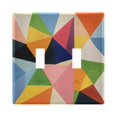 thumbnail image 1 of Yayeee Toggle Light Switch Wall Plate 2-Gang 4.56"x4.48" Decorative Outlet Cover, Minimalist Triangles, 1 of 7
