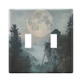 thumbnail image 1 of Yayeee Toggle Light Switch Wall Plate 2-Gang 4.56"x4.48" Decorative Outlet Cover, Moon and House, 1 of 7
